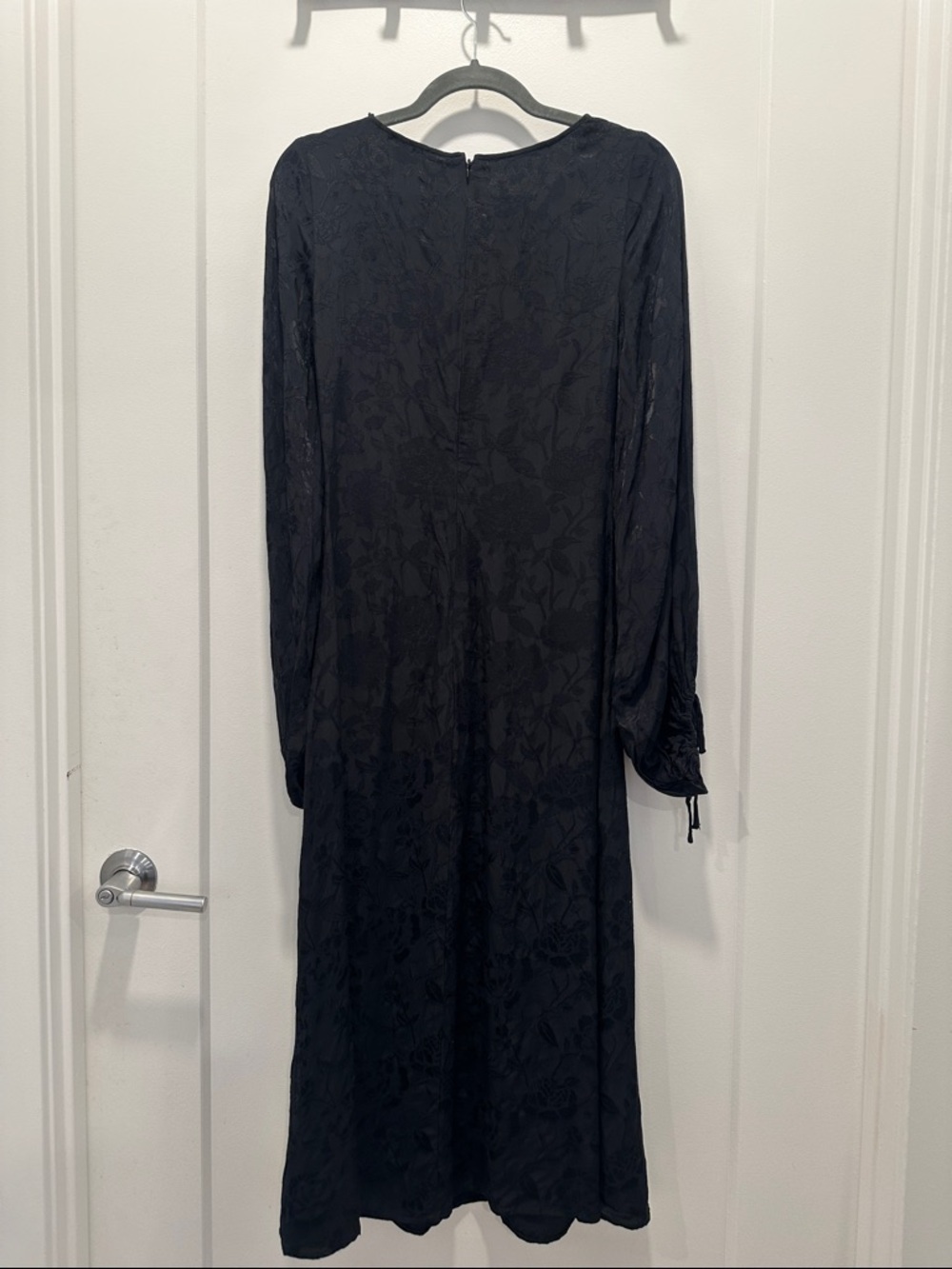 STAUD Black Silk Midi Dress Size 4 - Picture 6 of 10